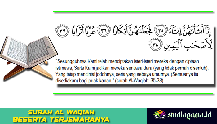 Surat Al Waqiah Ayat 35-38 Lengkap dengan Pengertianya